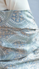 Load image into Gallery viewer, Thin cashmere all over embroidered in soft blue, pistache and  beige tones
