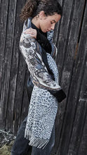 Load image into Gallery viewer, Paisley Scarf dark grey brown
